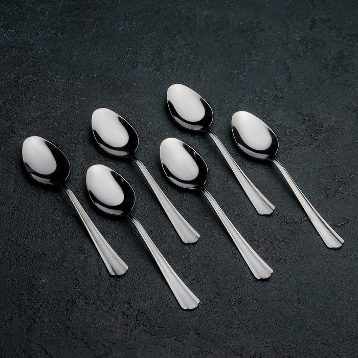 Ложка чайная «Новинка», толщина 1,2 мм (М27), упрощённой обработки, цвет серебряный