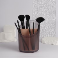 Подставка для хранения косметики, 3 секции, 17.5×13×13 см, чёрная, розовая