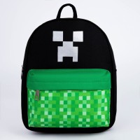 Рюкзак текстильный c карманом «Пиксели», светоотр. элементы, 27 х 23 х 10 см