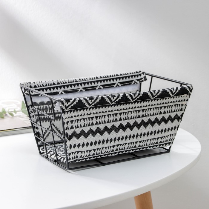 Корзина для хранения Доляна «Марокко», 25×15×11.5 см, чёрная