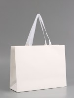 Пакет подарочный горизонтальный «Белый», 32×25×11 см
