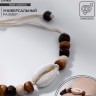 Браслет «Ракушка» на нити, бусины, бежево-коричневый