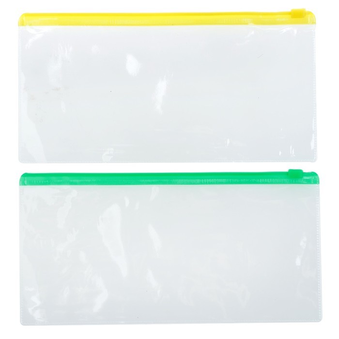 Папка-конверт на ZIP-молнии Calligrata А65 (122×240 мм), 100 мкм, прозрачная, МИКС