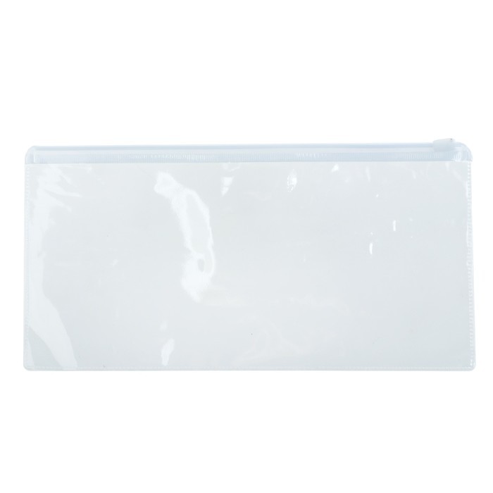 Папка-конверт на ZIP-молнии Calligrata А65 (122×240 мм), 100 мкм, прозрачная, МИКС