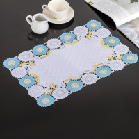 Салфетка ажурная для стола «Подсолнухи», 45×30 см, цвет жёлто-голубой