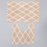 Набор ковриков для ванны AntiSlip, 2 шт: 50×80 см, 50×50 см, 100% хлопок, цвет бежевый