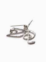 Брошь «Колибри. Скрипичный ключ», цвет серебро