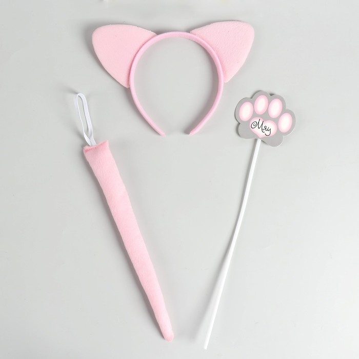 Карнавальный набор «Кошечка», ободок, ушки, хвостик, волшебная палочка Карнавальный набор «Кошечка», ободок, ушки, хвостик, волшебная палочка