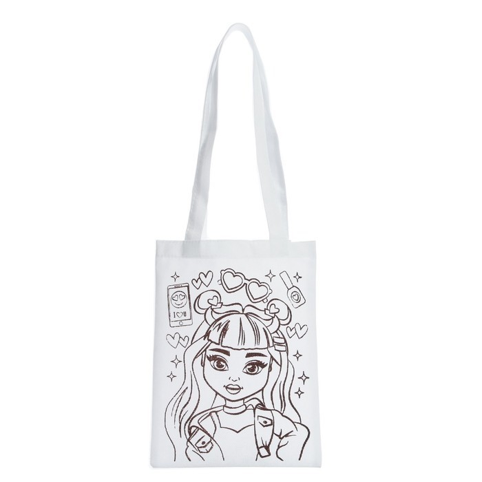 Сумка-Шоппер, раскраска «Милашка» 20 × 27 см