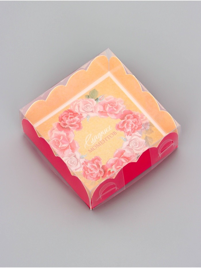 Коробка для печенья, «Сладких моментов», 7×7×3 см