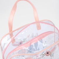 Косметичка-сумка на молнии для бассейна, с ручками, с принтом «Зайки», розовая