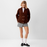 Кардиган на пуговицах женский MINAKU: Casual Collection, шоколад, размер 42