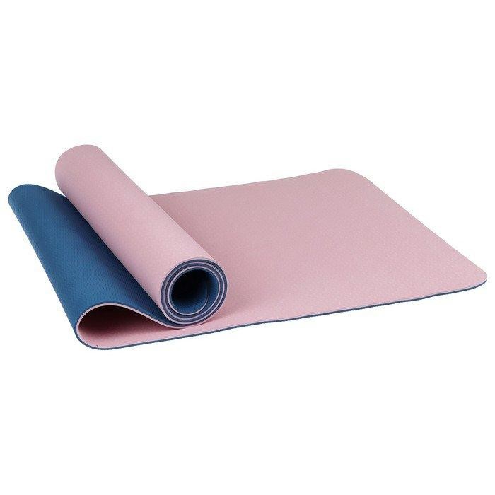 Коврик для йоги 183 × 61 × 0,6 см, двухцветный, цвет сиреневый