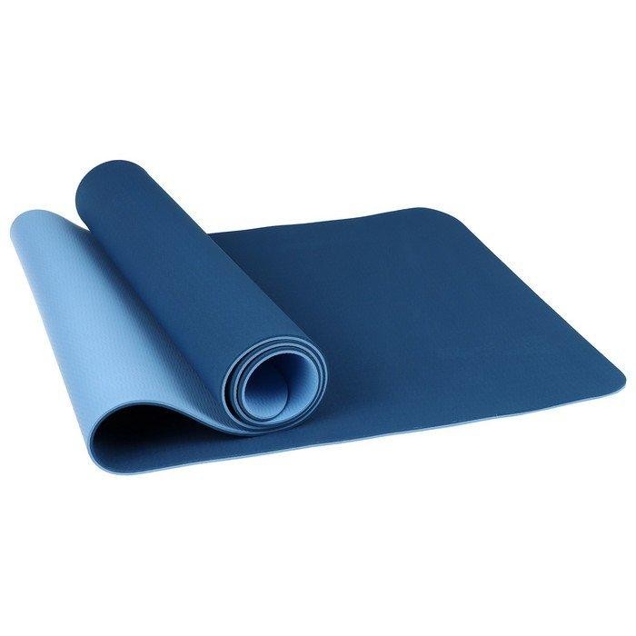 Коврик для йоги 183 × 61 × 0,6 см, двухцветный, цвет сиреневый