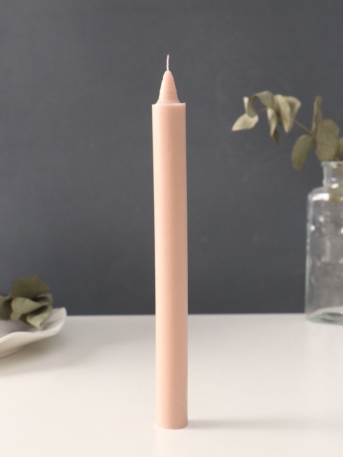 Ароматическая свеча парафиновая хозяйственная, 2×19 см, 55 г, капучино