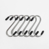 Набор крючков для рейлинга Доляна, d=1.5 см, 6 см, 6 шт., хром