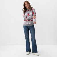 Джемпер вязаный KAFTAN "Новогодний" размер 44, серый