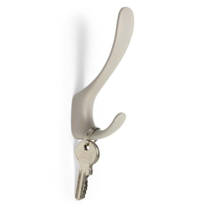 Крючок мебельный CAPPIO HEEL LIGHT, двухрожковый, цвет лунный серый