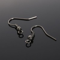 Швензы-крючки с бусиной СМ-214, (набор 5 пар), цвет чернёная медь