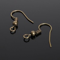 Швензы-крючки с бусиной СМ-214, (набор 5 пар), цвет чернёная медь