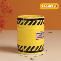 Копилка керамика "Зона повышенной жадности" жёлтая 6,5х6,5х9 см