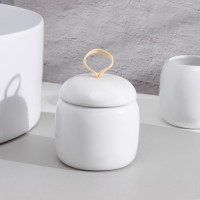 Аксессуары для ванной SAVANNA Monro, 4 предмета, мыльница, дозатор для мыла 450 мл, стакан, баночка, белые