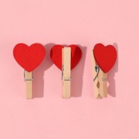 Прищепки для шитья «С сердцем», 3.5×2×1 см, 10 шт., цвет красный