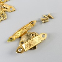 Замок металл для шкатулки "Узорный" золото набор 2 шт 2,3х3,3 см