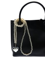 Портупея жемчужная с кулоном «Сердце», 129 см, белая в серебре