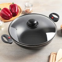 Казан Forever, 3,5 л, d=28 см, две съёмные ручки, стеклянная крышка, цвет чёрный