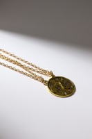 Кулоны «Неразлучники» best friends, круг, цвет чернёное золото, 47 см