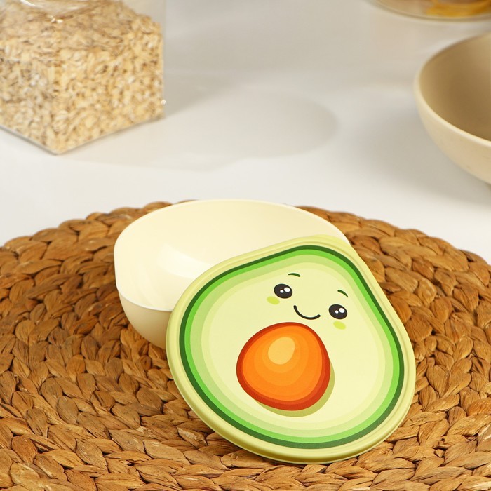 Контейнер пищевой «Авокадо», 400 мл, 15,5×13,5×4,5 см, цвет светло-бежевый