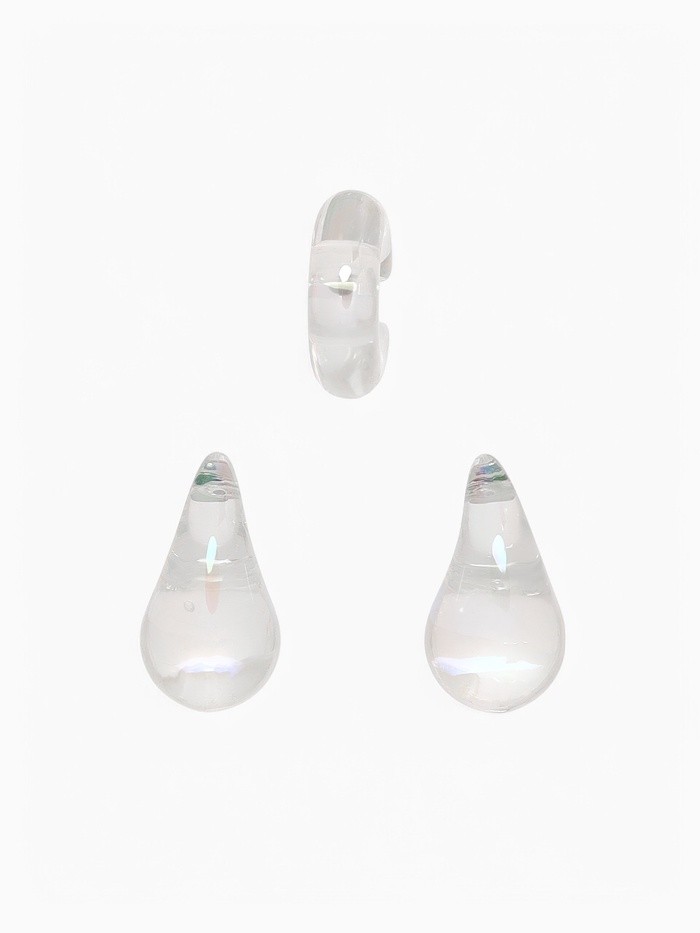 Набор серег и кафф QF «Нежность», 3 шт. капля, разноцветный в серебре