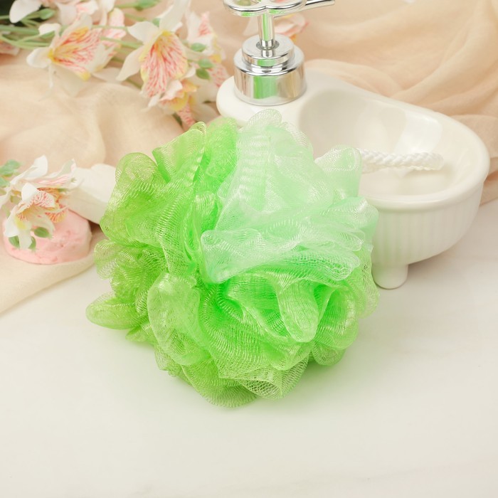 Мочалка для тела Доляна, 10×10×9 см, двухцветная, 40 г, МИКС