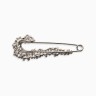 Булавка «Жемчужная россыпь» со стразами, 7.5 см, белая в серебре