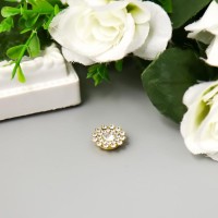 Декор для творчества пластик "Цветок-солнце кристалл" набор 12 шт 1,4х1,4 см