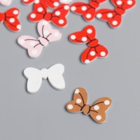 Декор дерево для творчества "Бантик в горошек" набор 25 шт МИКС 1,2х1,6 см