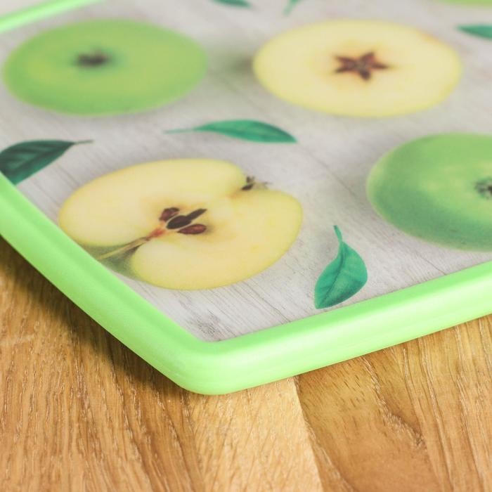 Доска разделочная прямоугольная Доляна «Зелёные яблоки», 30×20 см Доска разделочная прямоугольная Доляна «Зелёные яблоки», 30×20 см