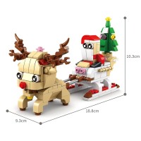 Новогодний подарок. Конструктор «Сани с оленем», большой набор 6 в 1, 296 деталей