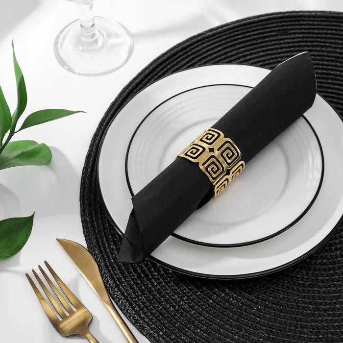Кольцо для салфетки «Греческий», 4×3,5 см, цвет золотой Кольцо для салфетки «Греческий», 4×3,5 см, цвет золотой