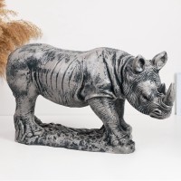 Фигура "Носорог" 75х26х40см, серый