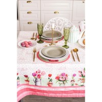 Скатерть "Этель" Тюльпаны 180х147 см, 100% хлопок, репс 210 гр/м2