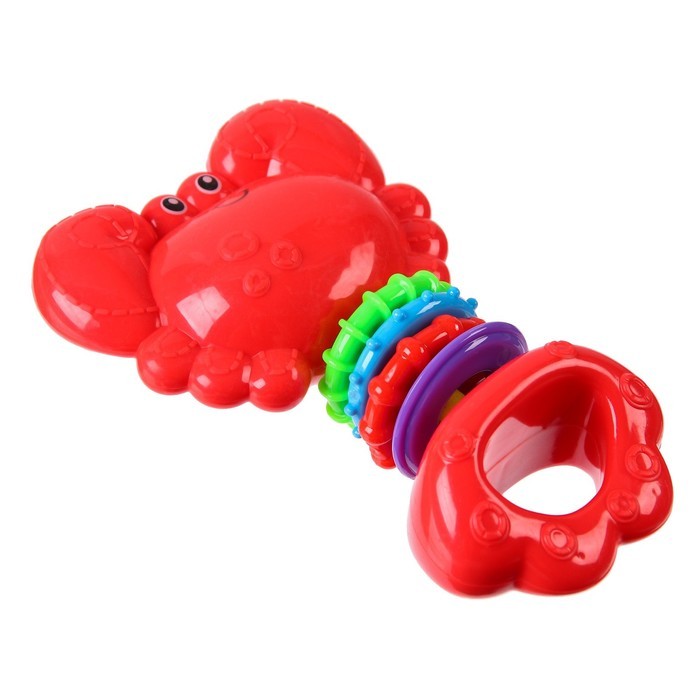 Погремушка «Краб», цветные колечки Погремушка «Краб», цветные колечки