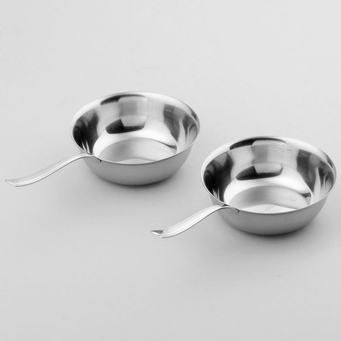 Набор кокотниц больших «Универсал», 2 предмета: 150 мл, толщина 2 мм, на подвеске, цвет хромированный