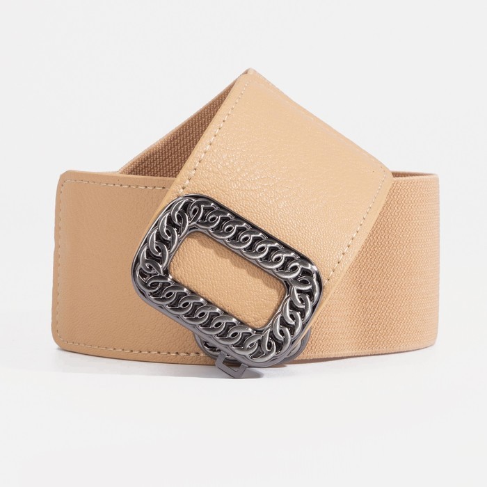 Ремень женский, ширина 6 см, пряжка металл, цвет коричневый