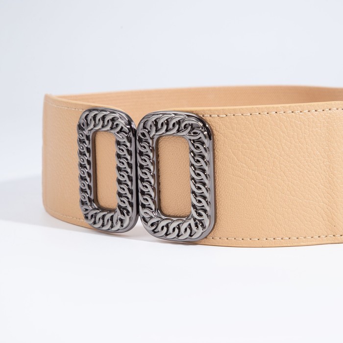 Ремень женский, ширина 6 см, пряжка металл, цвет коричневый