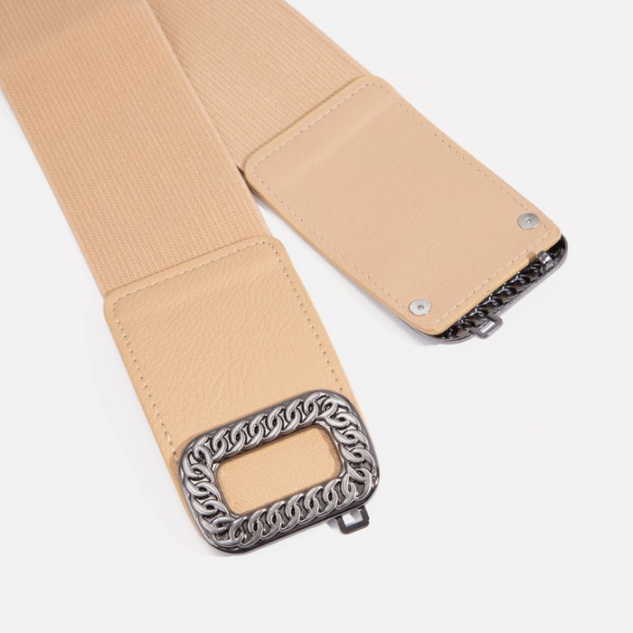 Ремень женский, ширина 6 см, пряжка металл, цвет коричневый