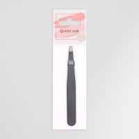 Пинцет прямой, 9,5 см, цвет чёрный