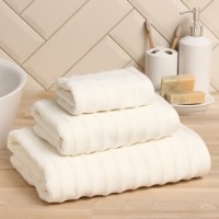 Полотенце махровое Этель "Waves" молочный, 70х130 см,100% хлопок, 460гр/м2