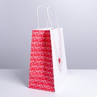 Пакет подарочный крафтовый, упаковка, «Сердце», 22×25×12 см